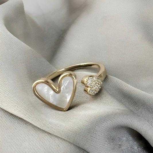 Vintage Heart Cuff Ring