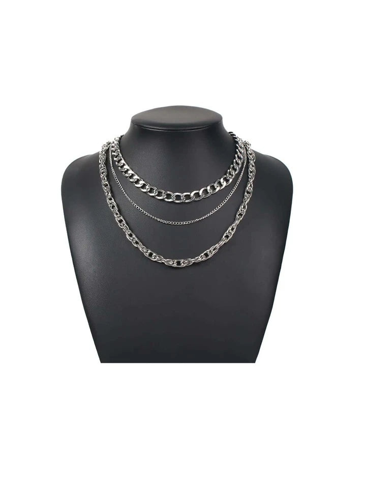 3pcs American Style Exaggerated Punk Necklace