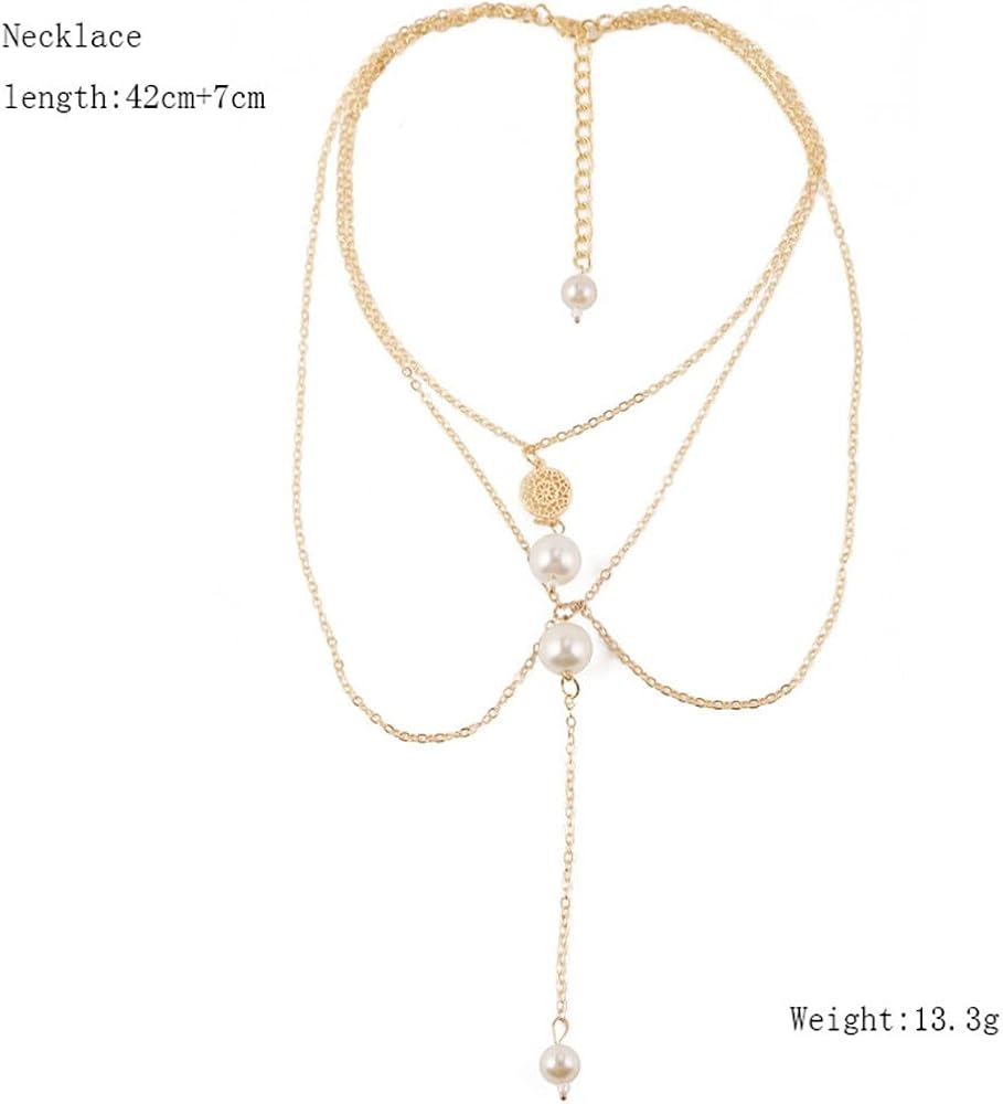 Elegant Dual-Sided Pearl Drop Body Chain