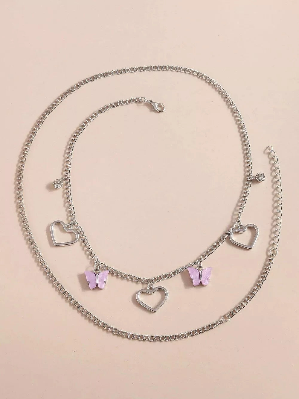 Trendy Butterfly and Heart Waist Chain