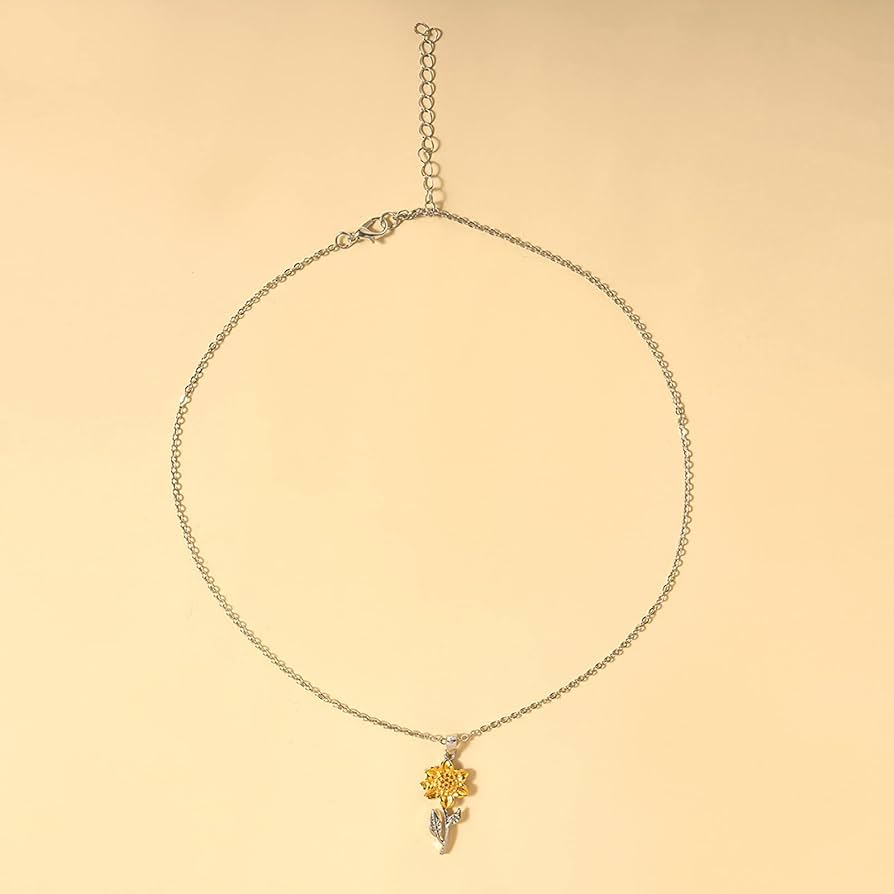 Sunflower pendant necklace