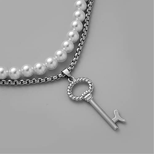 Pearl and Key Necklace