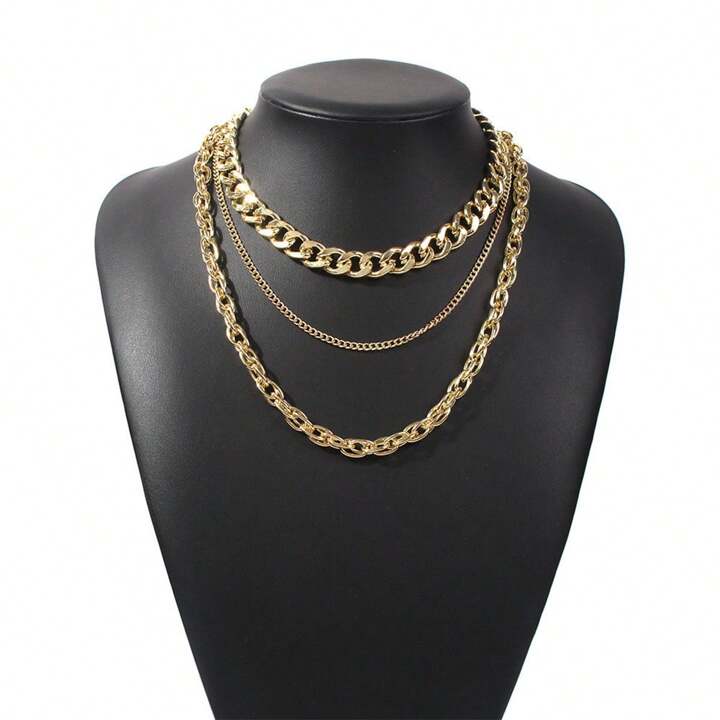 3pcs American Style Exaggerated Punk Necklace