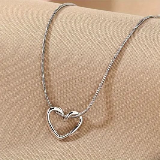 Hollow Love Heart Pendant Necklace