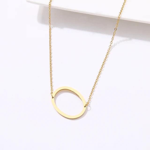 Gold O Initial Pendant Necklace