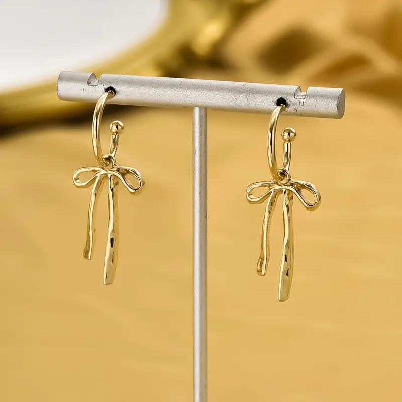 Bowknot Ribbon Dangle Earrings