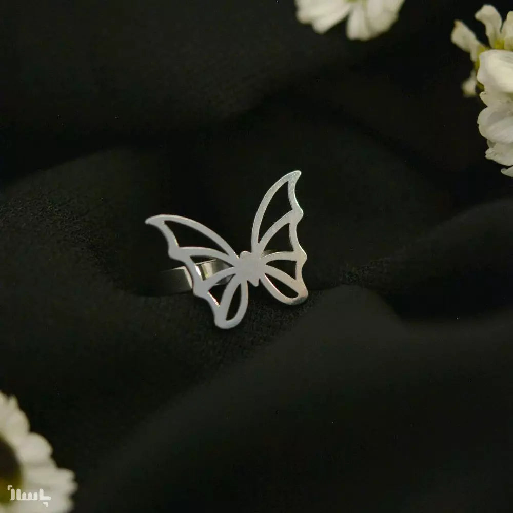 3pcs Silver Butterfly Rings