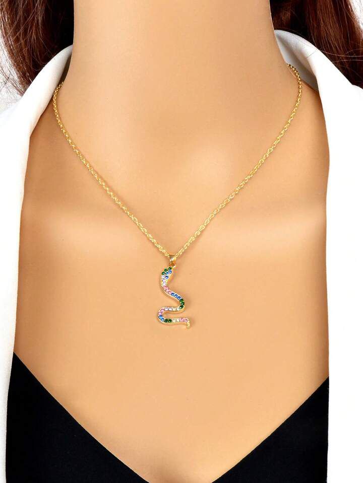 Rhinestones Snake Pendant Nekclace