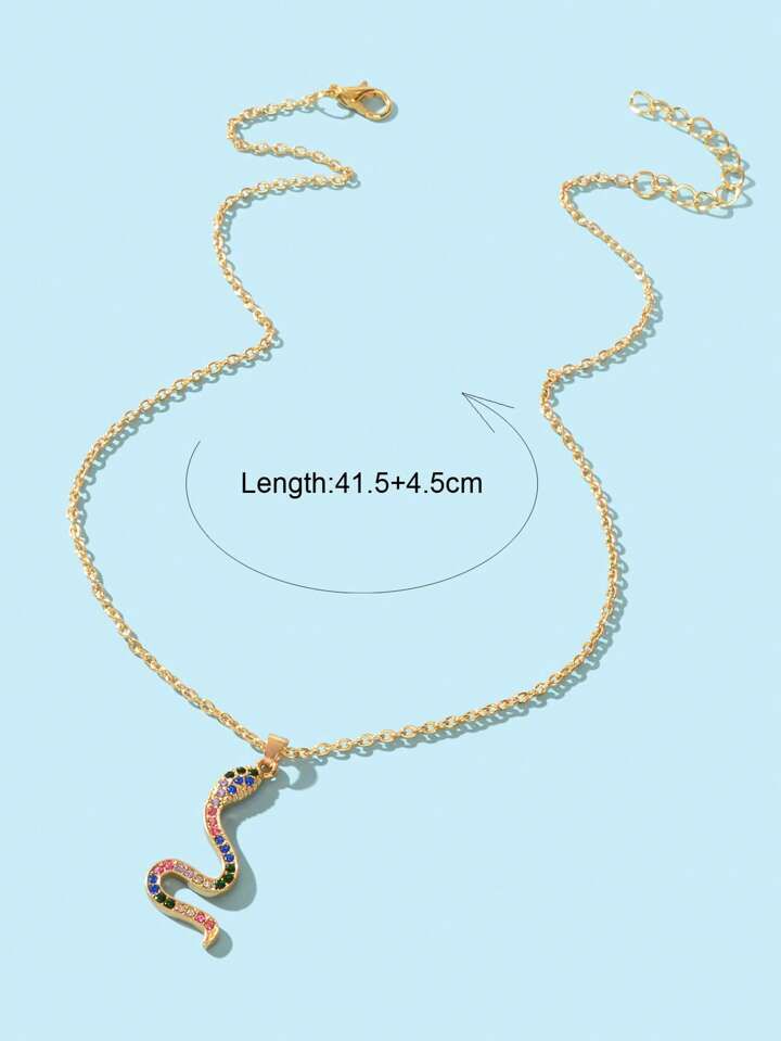 Rhinestones Snake Pendant Nekclace