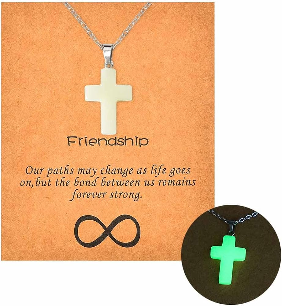 Glow In The Dark Cross Charm Necklace