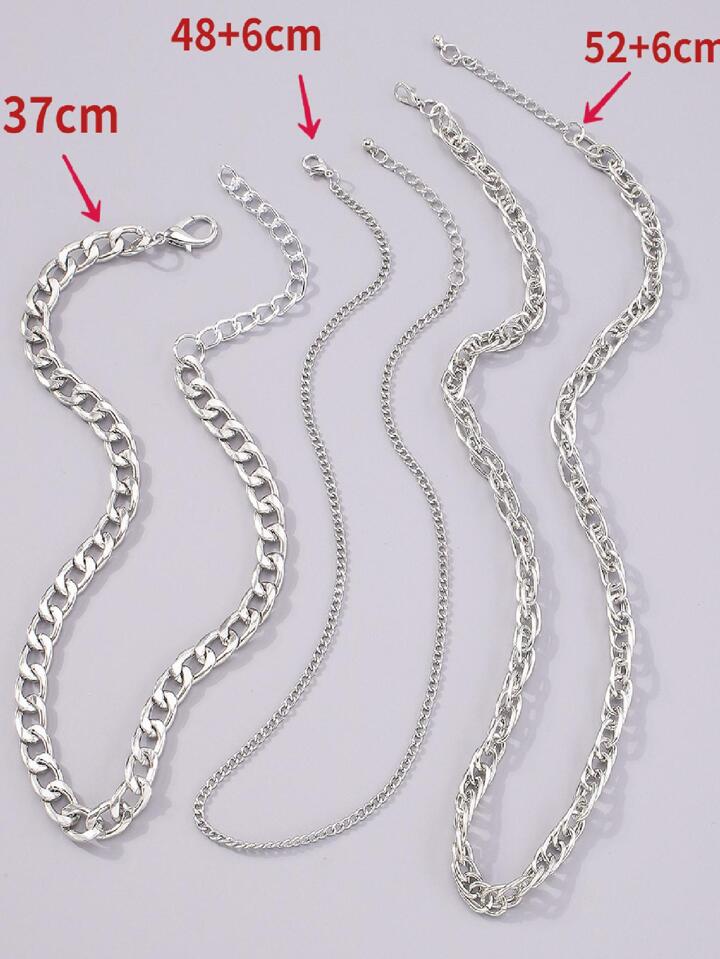 3pcs American Style Exaggerated Punk Necklace