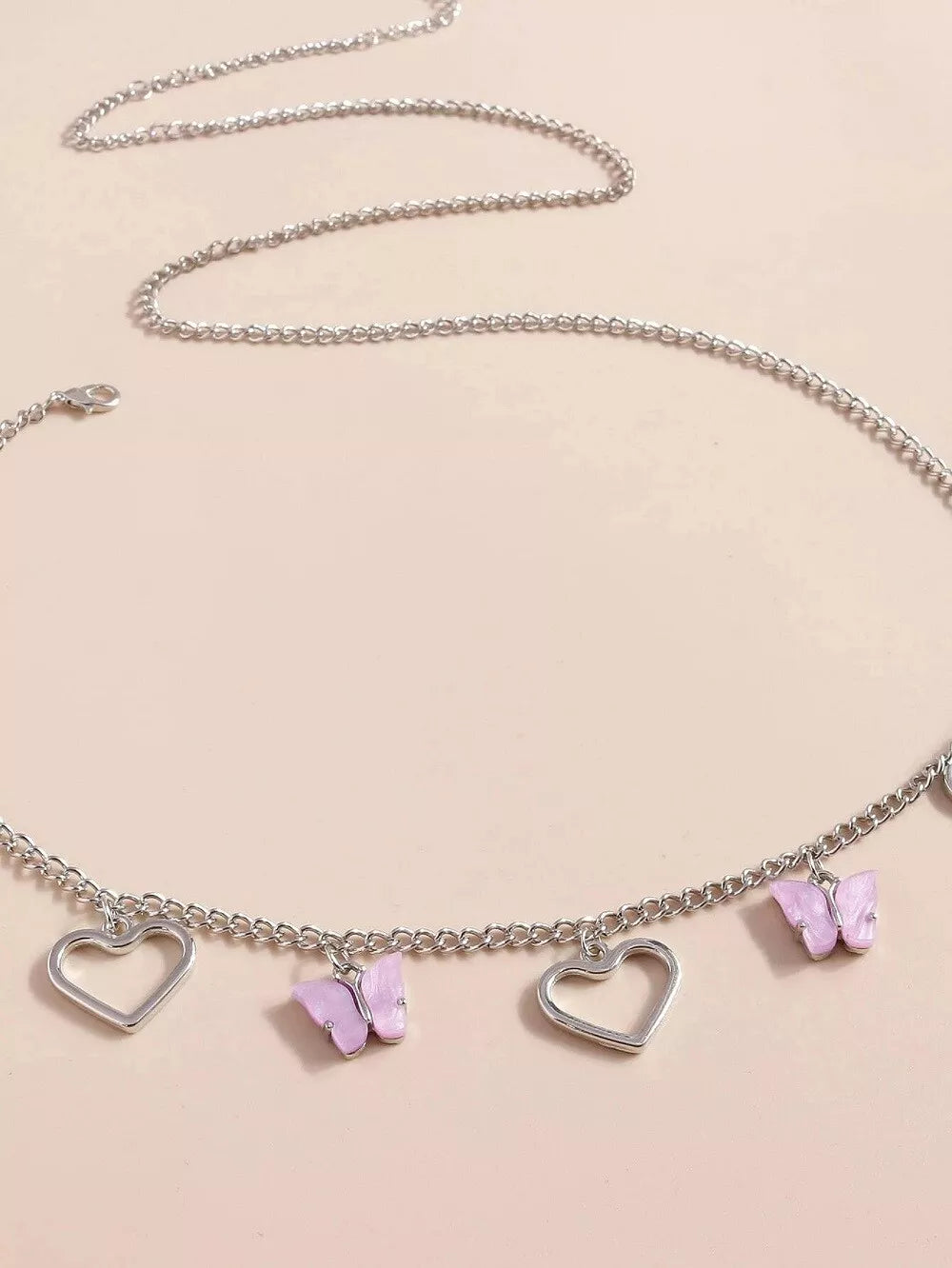 Trendy Butterfly and Heart Waist Chain