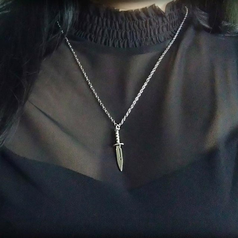 Knife Blade Pendant Necklace