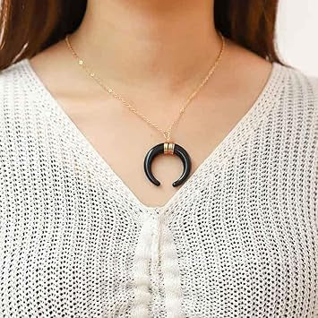 Crescent Horn Pendant Necklace