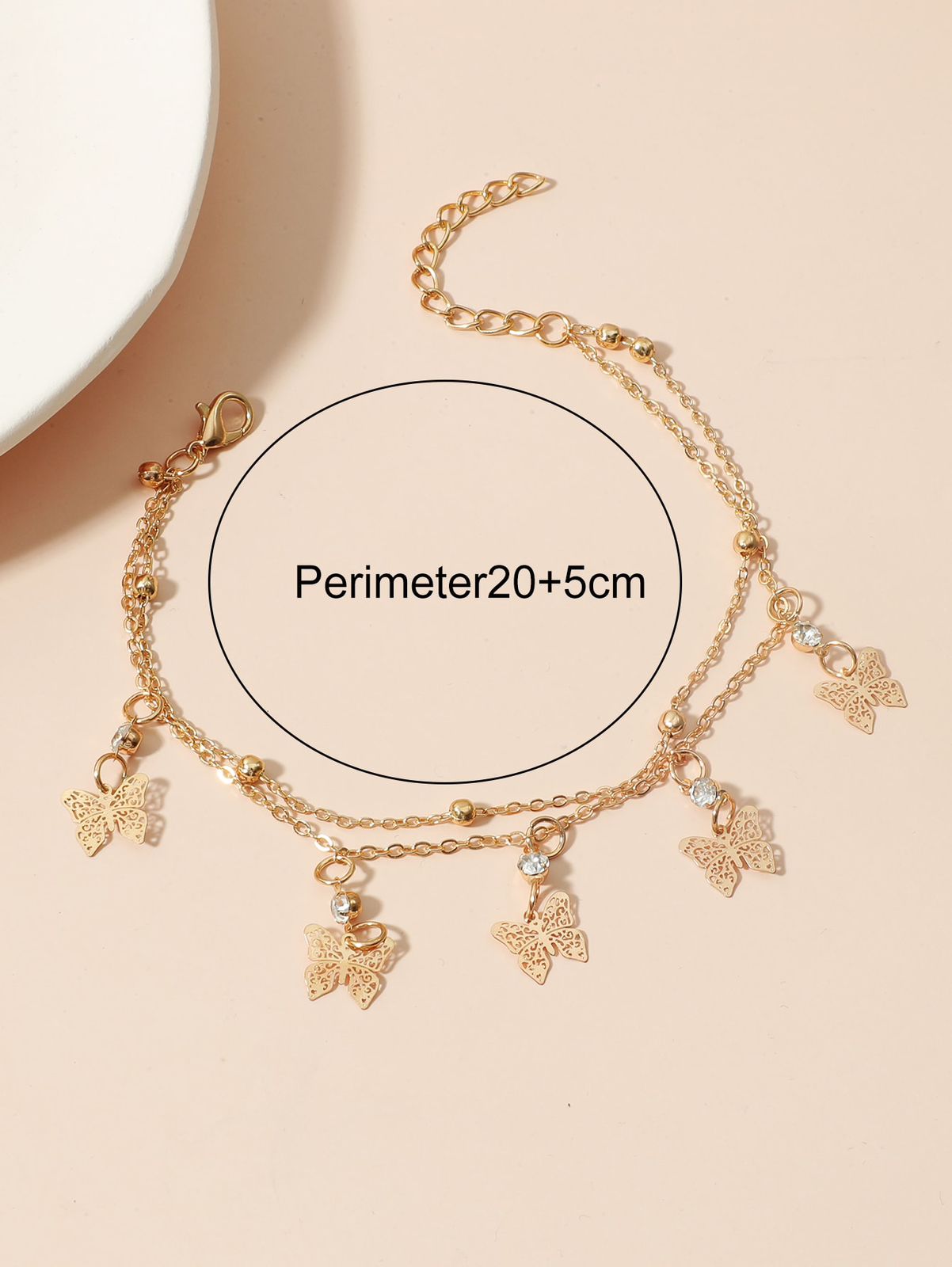 Double Layer Butterfly Anklet