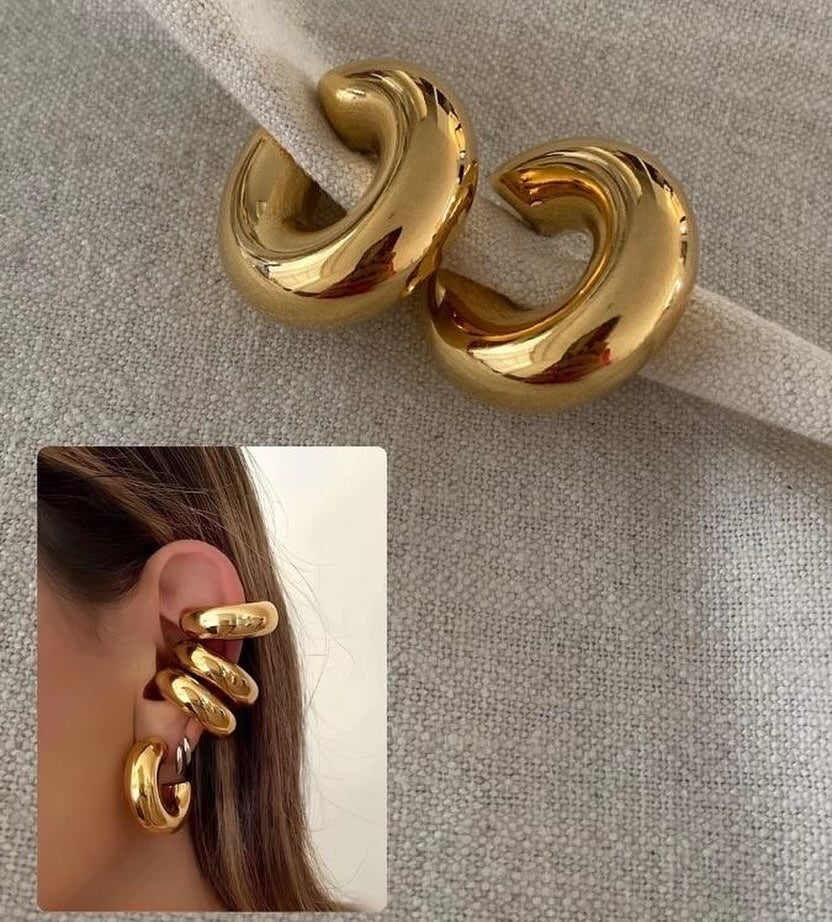 C Shaped Tube Hoop Earring