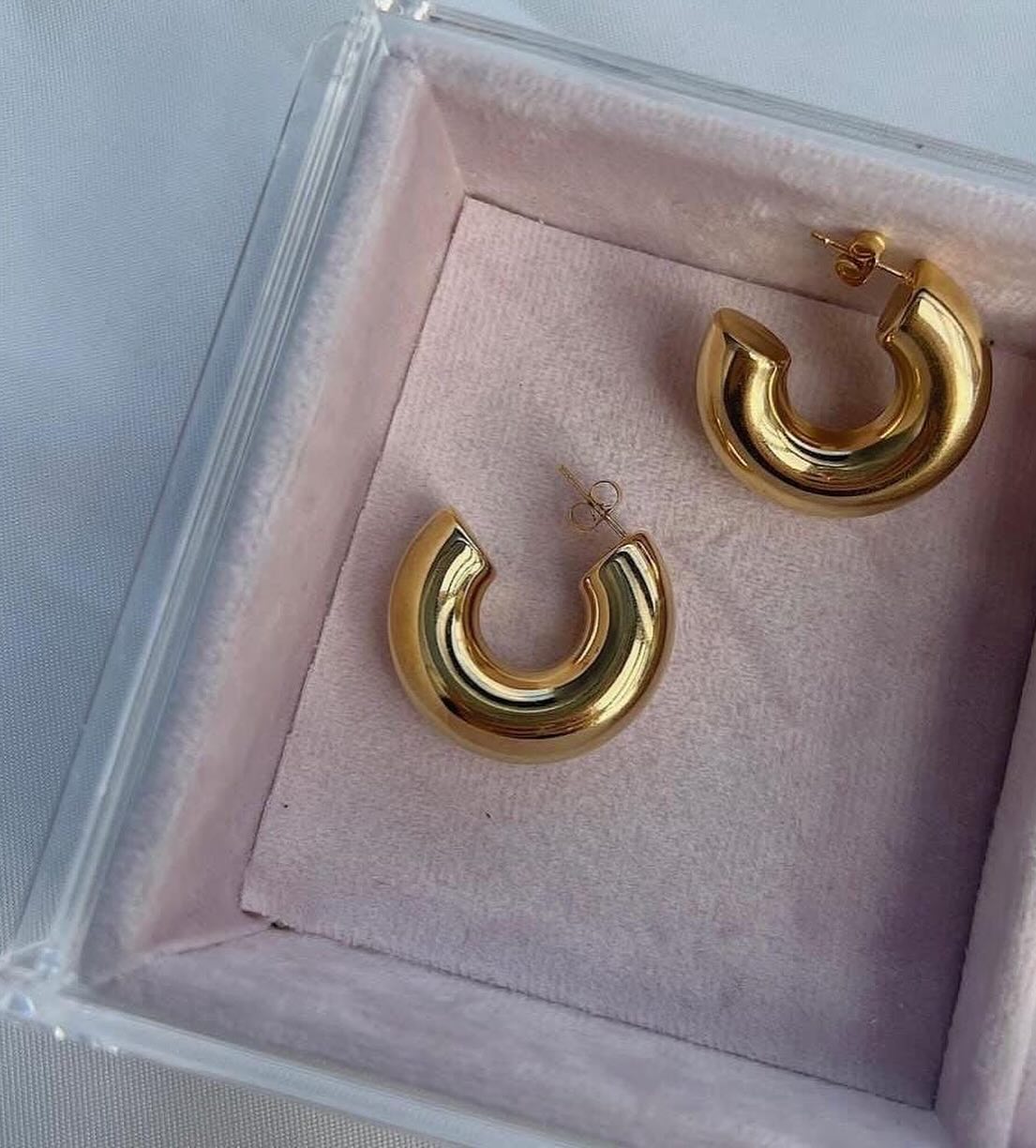 C Shaped Tube Hoop Earring