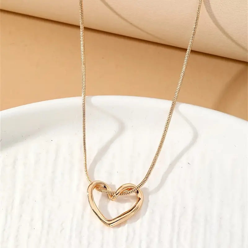 Hollow Love Heart Pendant Necklace