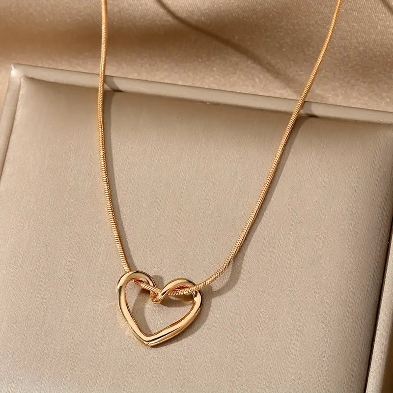 Hollow Love Heart Pendant Necklace